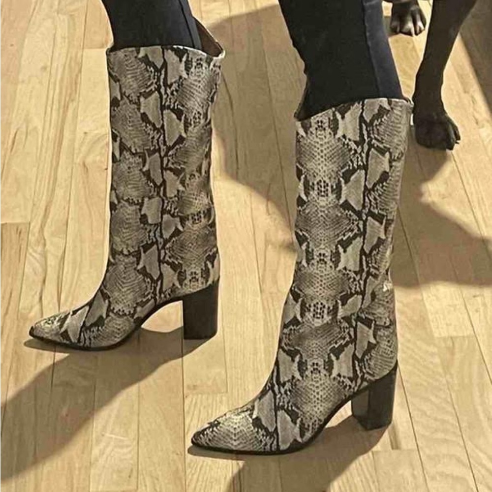Schutz Maryana Pointed Toe Block Heel Knee High Boot